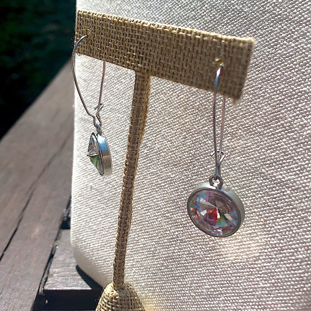 Crystal Drop Statement Silver 925 Dangle Earrings - image 5